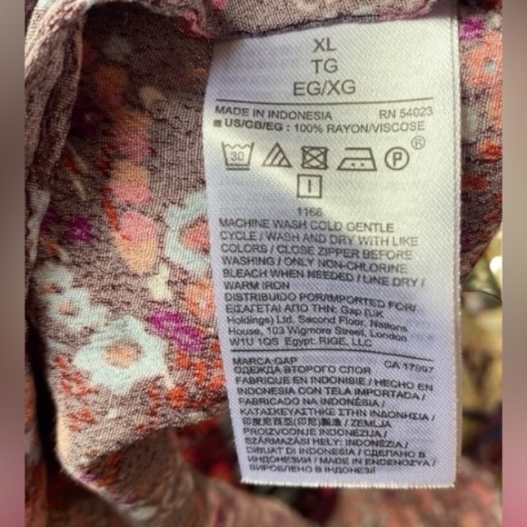 🌟 XL Maroon dress GAP 
long sleeves midi Modest party ditsy floral flowers - Picture 8 of 16